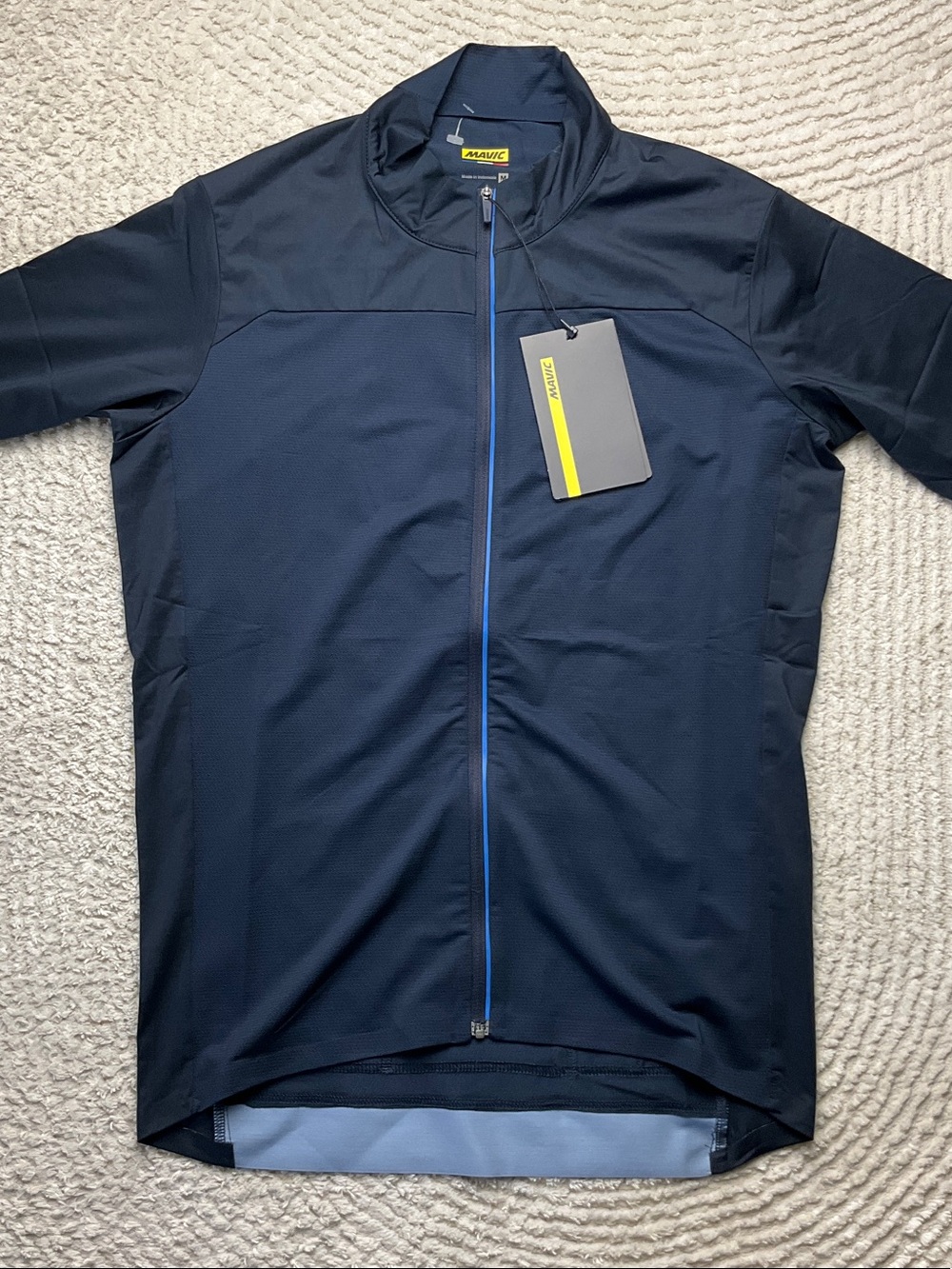Mavic Navy Essential Jersey Performance Full-Zip Cycling Size Medium